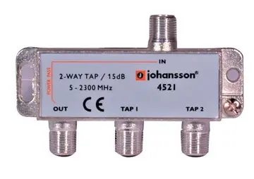 2 WAY TAP Odgałęźnik 2-krotny Johansson 15 dB 4521