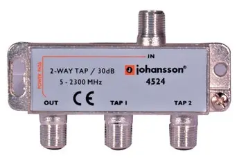 Odgałęźnik antenowy 2-krotny 5-2300 MHz Johansson 4524 30dB 