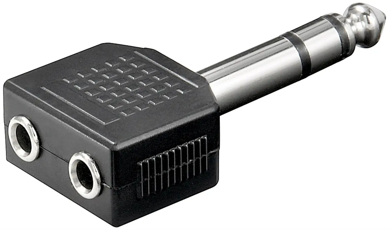 Adapter audio przejście 2x gniazdo Jack 3,5mm na 1x wtyk Jack 6,35mm Goobay