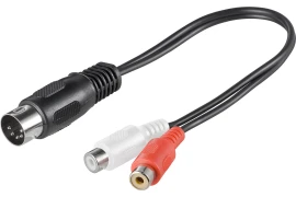 Adapter audio wtyk DIN 5-pin (wtyk diodowy) na 2x gniazdo RCA / Cinch Goobay