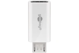 Adapter gniazdo USB-C na wtyk microUSB 2.0 do 480 Mb/s Goobay biały