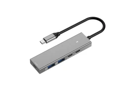 Adapter HUB 5in1 USB-A und USB-C ZU USB 3.2 SPU-M16 Grau