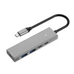 Adapter HUB 5in1 USB-A und USB-C ZU USB 3.2 SPU-M16 Grau