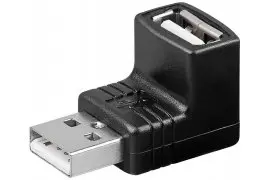 Adapter kątowy USB gniazdo-wtyk 90 st. CZARNY