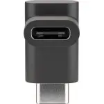 Adapter USB-C na USB-C (kątowy) gniazdo-wtyk Goobay CZARNY