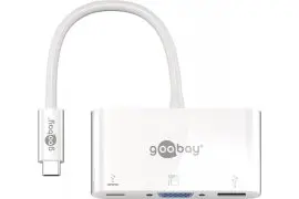 Adapter USB-C na VGA + USB-C z PowerDelivery + USB 3.0 Goobay