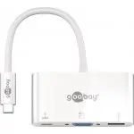 Adapter USB-C na VGA + USB-C z PowerDelivery + USB 3.0 Goobay