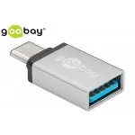 Adapter USB-C - USB 3.0 goobay, srebrny