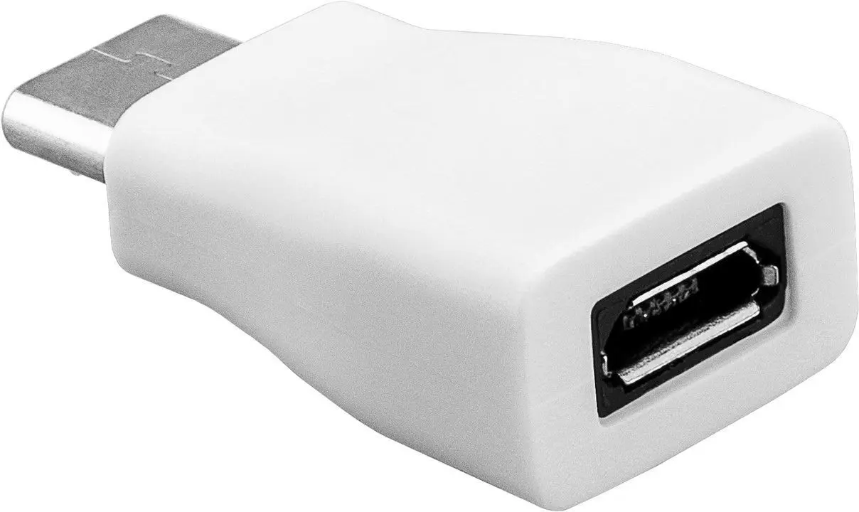 Adapter wtyk USB-C - gniazdo microUSB Biały