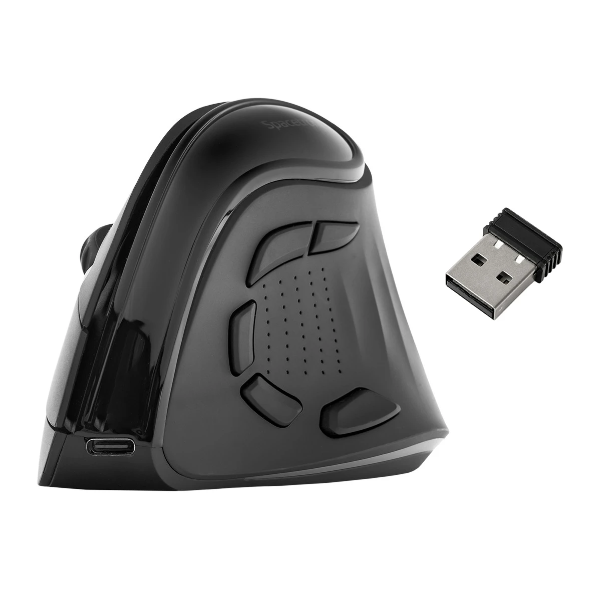 3-in-1-Funkmaus – Ergonomische vertikale Bluetooth 5.0-RGB-Maus für das Büro Spacetronik SP-RCA09
