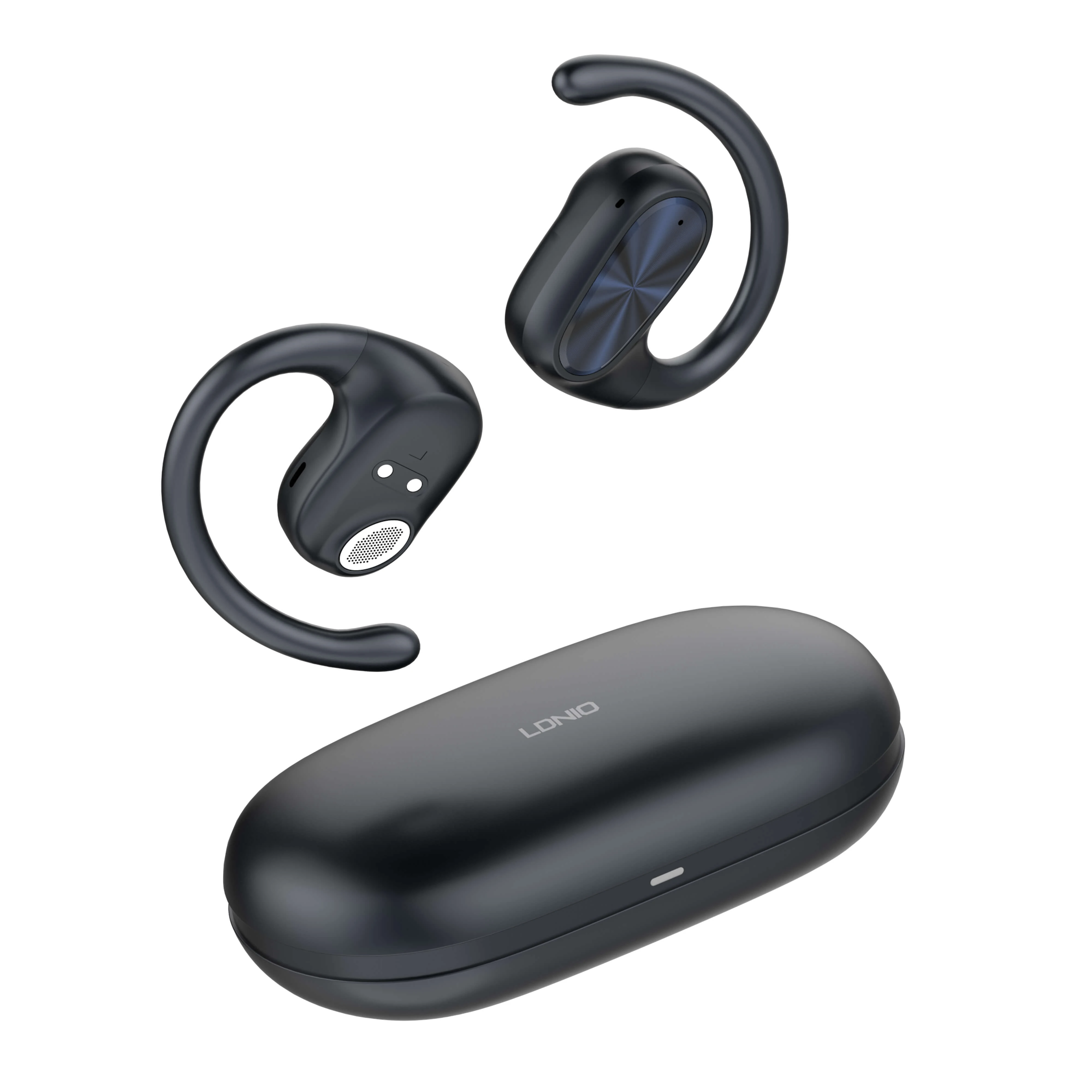 Kabellose OWS LDNIO T07 Kopfhörer mit Bluetooth 5.3, Geräuschreduzierung, 500mAh Schwarz