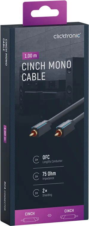CLICKTRONIC Kabel Audio Subwoofer Coaxial RCA - RCA 1m