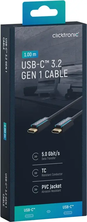 CLICKTRONIC OUTLET Kabel USB 3.2 Gen1 2x USB-C 1m