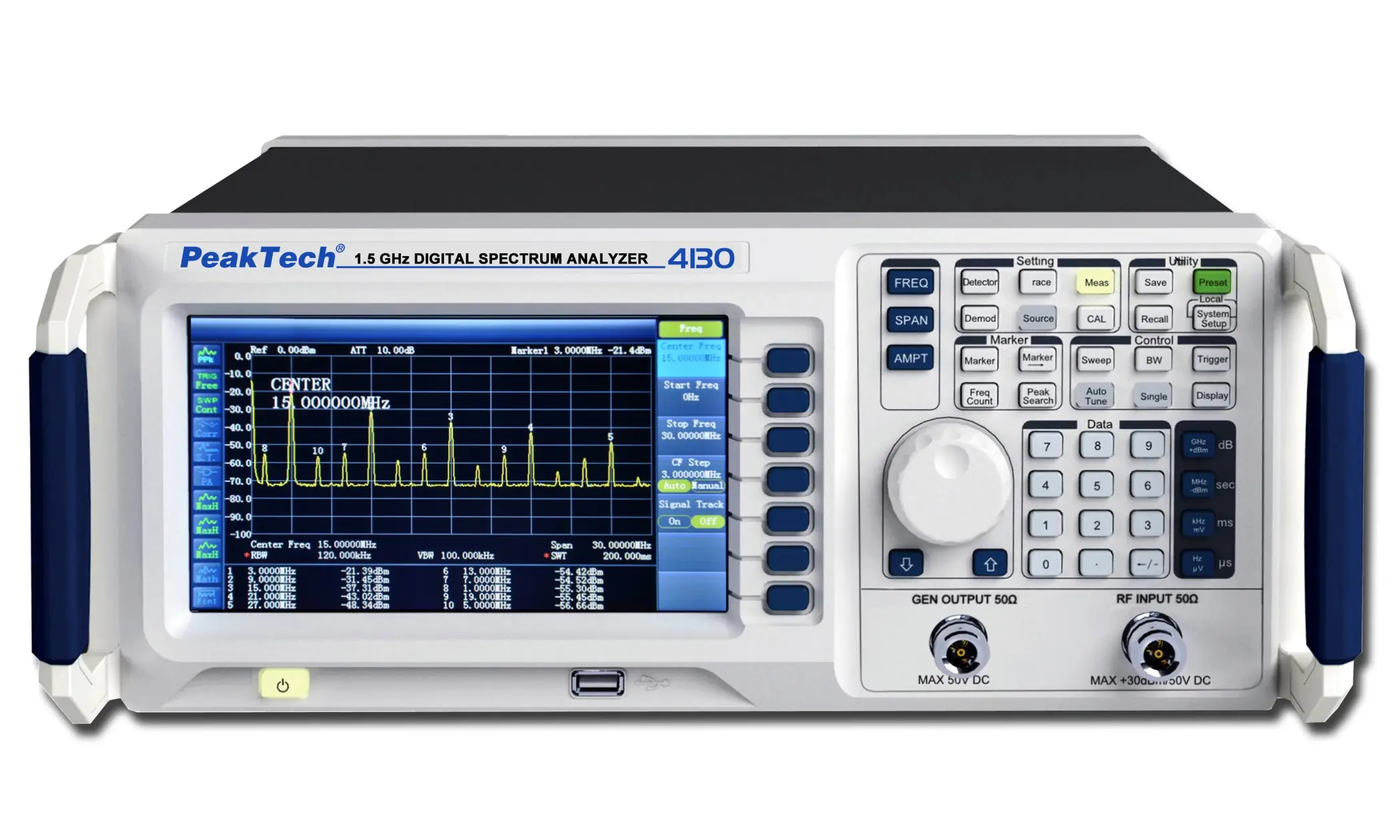 Cyfrowy analizator widma 9 kHz - 1,5 GHz PeakTech 4130
