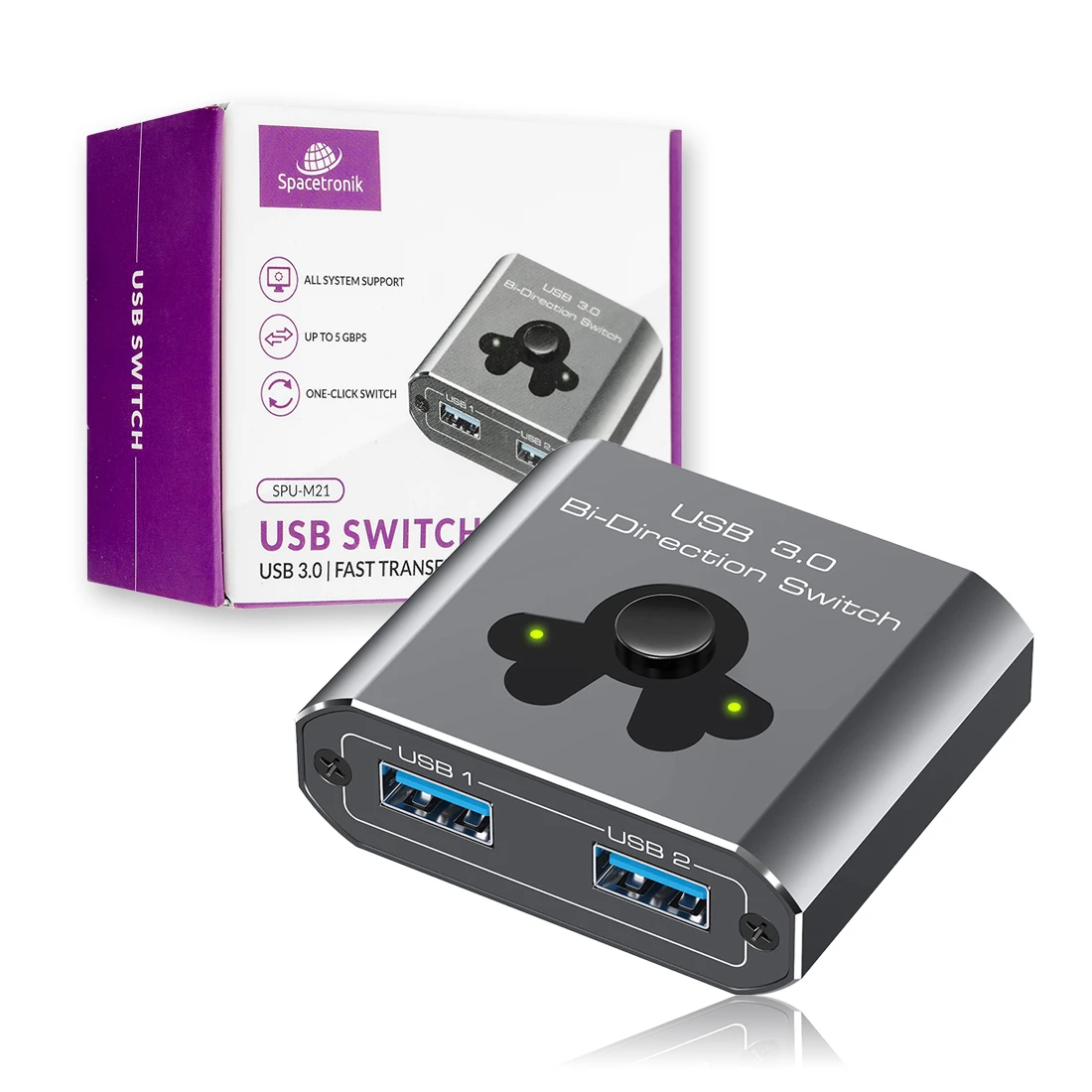 Bidirektionaler SWITCH USB 3.0 Spacetronik SPU-M21 2in1/1in2
