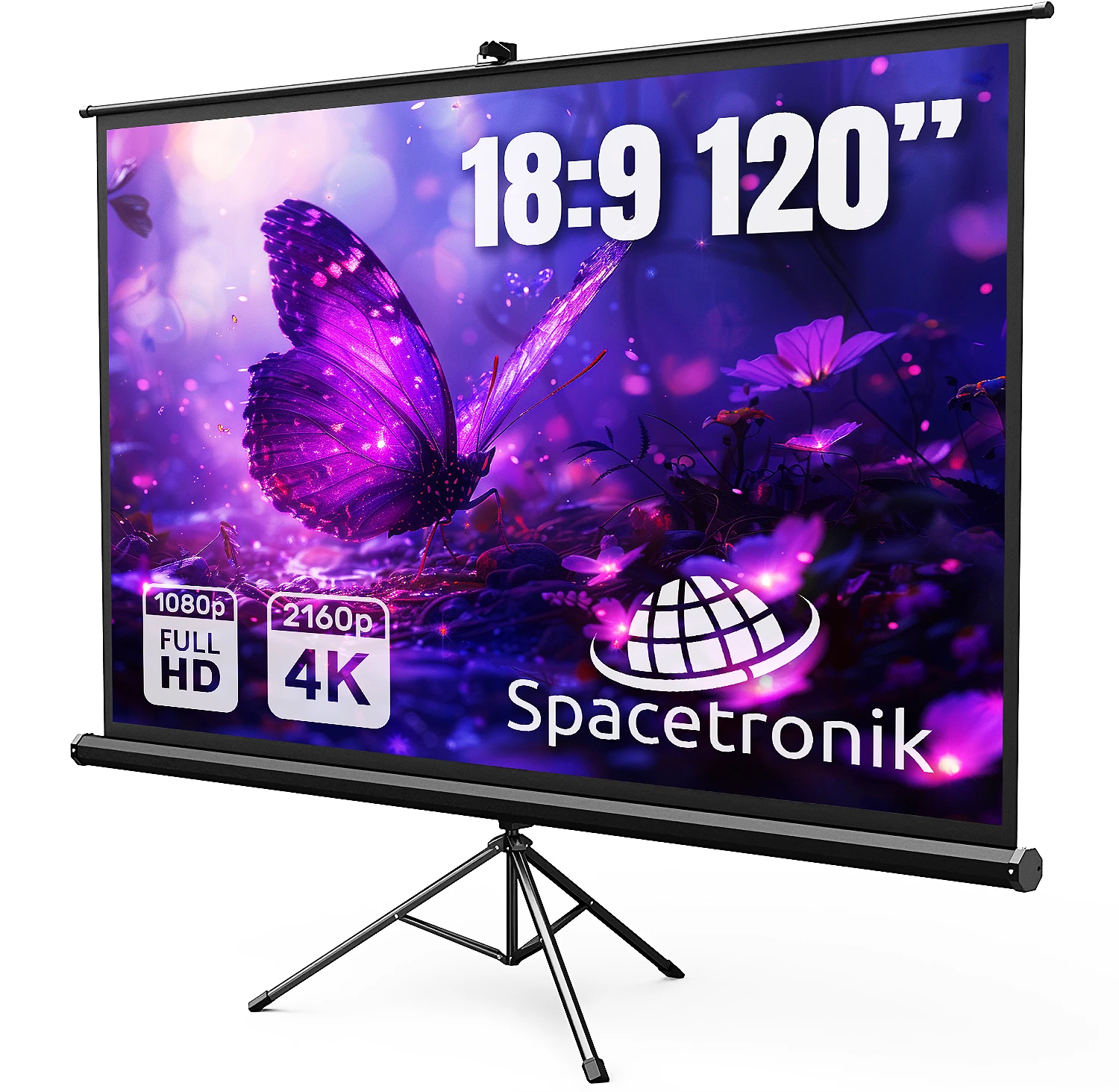 Ekran Projekcyjny ze Statywem 120 4K Spacetronik OUTLET