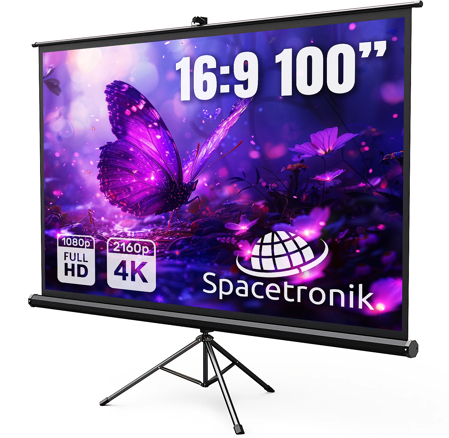 Ekran Projekcyjny Zwijany na Statywie Spacetronik 100