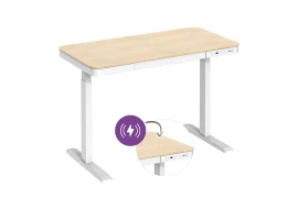 Eleganter elektrisch verstellbarer Schreibtisch mit induktivem Ladegerät Spacetronik Astrid SPE-B136WO