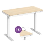 Eleganter elektrisch verstellbarer Schreibtisch mit induktivem Ladegerät Spacetronik Astrid SPE-B136WO