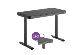 Eleganter elektrisch verstellbarer Schreibtisch mit induktivem Ladegerät Spacetronik Astrid SPE-B136BB