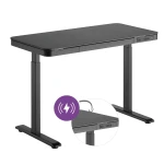 Eleganter elektrisch verstellbarer Schreibtisch mit induktivem Ladegerät Spacetronik Astrid SPE-B136BB