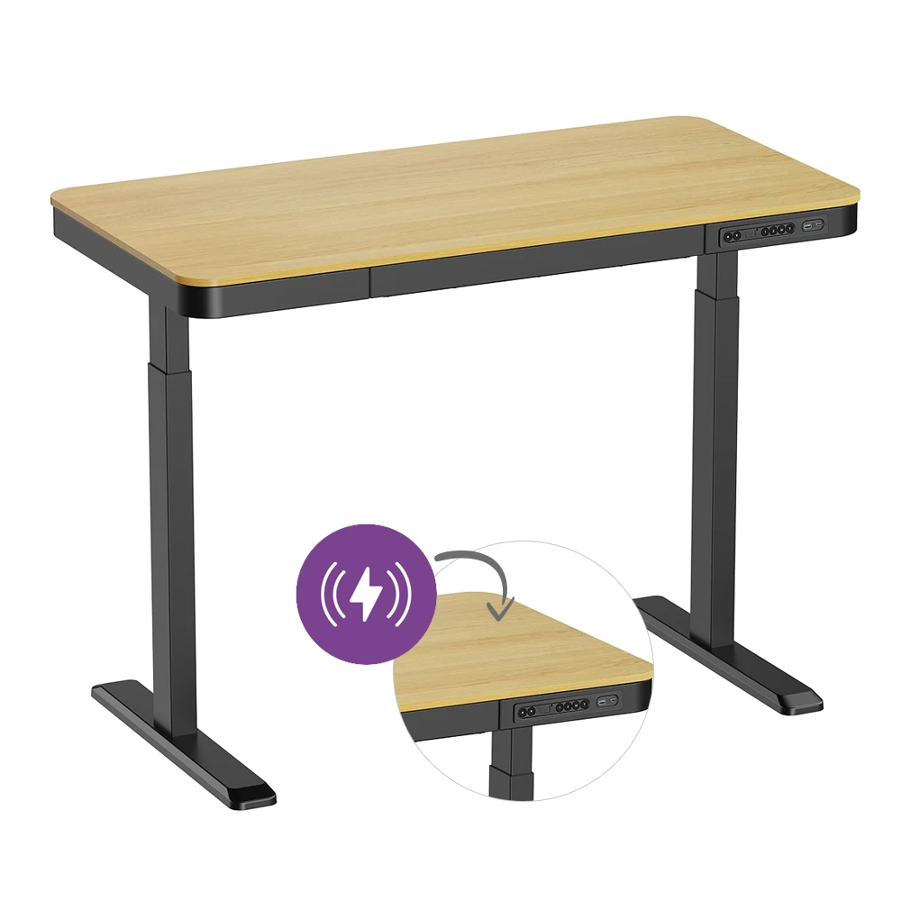 Eleganter elektrisch verstellbarer Schreibtisch mit induktivem Ladegerät Spacetronik Astrid SPE-B136BD