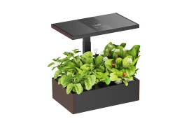 SMART Garden-Blumentopf 10l in Schwarz und Braun mit LCD-Bildschirm für Ihre Lieblingspflanzen das ganze Jahr über Spacetronik SPGC20