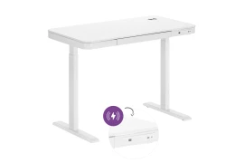 Eleganter elektrisch verstellbarer Schreibtisch mit induktivem Ladegerät Spacetronik Astrid SPE-B136WW