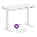 Eleganter elektrisch verstellbarer Schreibtisch mit induktivem Ladegerät Spacetronik Astrid SPE-B136WW
