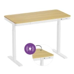 Eleganter elektrisch verstellbarer Schreibtisch mit induktivem Ladegerät Spacetronik Astrid SPE-B136WD