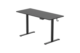 Schwarzer elektrischer Schreibtisch 140x60 Spacetronik SPE-O124BB Spacetronik Moris + Kabelorganizer