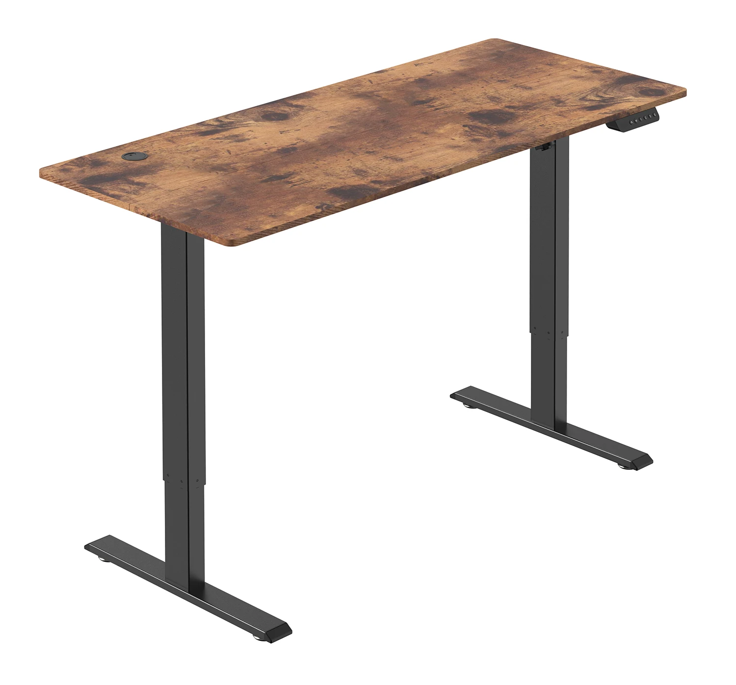 Rustikaler brauner elektrischer Schreibtisch mit Höhenverstellung Spacetronik SPE-O120 Moris 140x60