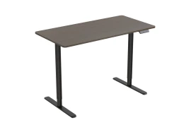 Verstellbarer Schreibtisch mit elektrischer Höhenverstellung Spacetronik Moris SPE-O121, 120x60, schwarzer Rahmen, dunkle Holzplatte
