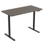 Verstellbarer Schreibtisch mit elektrischer Höhenverstellung Spacetronik Moris SPE-O121, 120x60, schwarzer Rahmen, dunkle Holzplatte