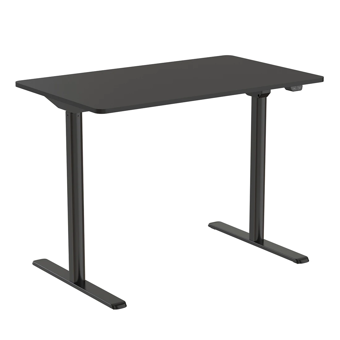 Verstellbarer Schreibtisch mit elektrischer Höhenverstellung Spacetronik Moris SPE-O121, 100x60, schwarz Rahmen, schwarz Holzplatte