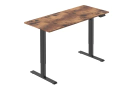 Rustikaler brauner elektrischer Schreibtisch mit Höhenverstellung Spacetronik SPE-O120 Moris 140x70