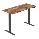 Rustikaler brauner elektrischer Schreibtisch mit Höhenverstellung Spacetronik SPE-O120 Moris 140x70