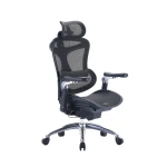 Ergonomischer 6D-Schreibtischstuhl schwarz mit verstellbarer Kopfstütze und Armlehnen Spacetronik DORIS 40