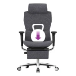3D ergonomischer Bürostuhl mit Fußstütze Spacetronik Torhild Grau