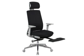 5D ergonomischer Bürostuhl mit Fußstütze Spacetronik Albert Black