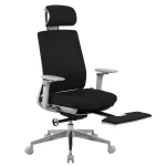 5D ergonomischer Bürostuhl mit Fußstütze Spacetronik Albert Black