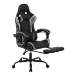 Spacetronik Rally ergonomischer Bürostuhl mit Fußstütze und Kissen, schwarz und grau