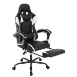 Spacetronik Rally ergonomischer Bürostuhl mit Fußstütze und Kissen, schwarz und weis