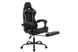 Spacetronik Rally ergonomischer Bürostuhl mit Fußstütze und Kissen, schwarz und weis