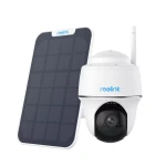 Reolink Argus PT 5Mpix WiFi 2,4 und 5GHz intelligente Kamera mit Personenerkennung, weiß + Solarpanel