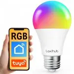 Inteligentna żarówka RGB WiFi E27 9W Tuya Smart Life Laxihub