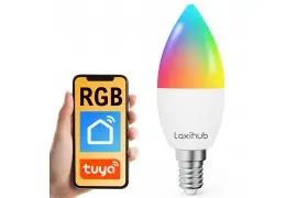 Inteligentna żarówka RGB WiFi E14 z małym gwintem 4.5W Tuya Smart Life Laxihub