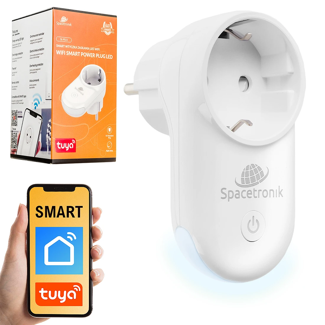 Intelligente WLAN-Steckdose Spacetronik SL-PS11 mit LED-Licht