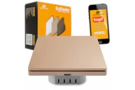 Intelligenter einzelner WLAN-Wandschalter Smart Life Tuya Spacetronik SL-ES11 Golden Charm