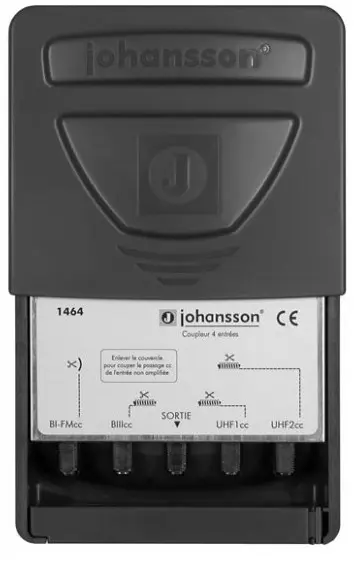 Johansson 1464 zwrotnica masztowa 2xUHF+VHF(BIII/DAB)+FM